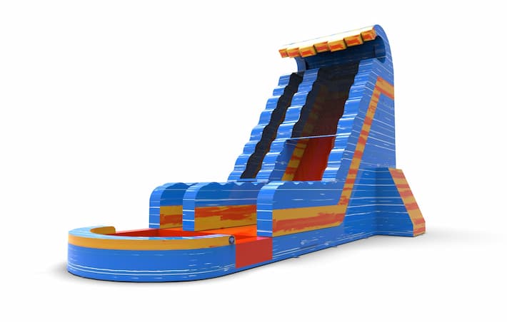 Get an inflatable waterslide S22 in theme waterfall for both young and old. Order inflatable waterslides online at JB Inflatables America
