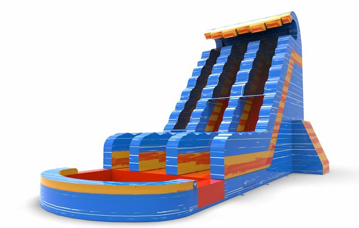 Order an inflatable waterslide D22 in waterfall theme for both young and old. Inflatable commercial waterslides online for sale at JB Inflatables America