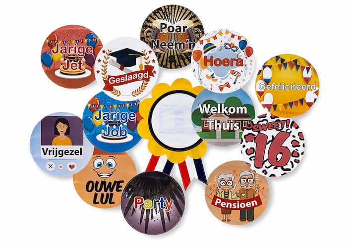 Rozetten kopen voor opblaasbare Sarah en Abraham pop inflatable springkussens feestobjecten blikvangers te koop voor jubileum