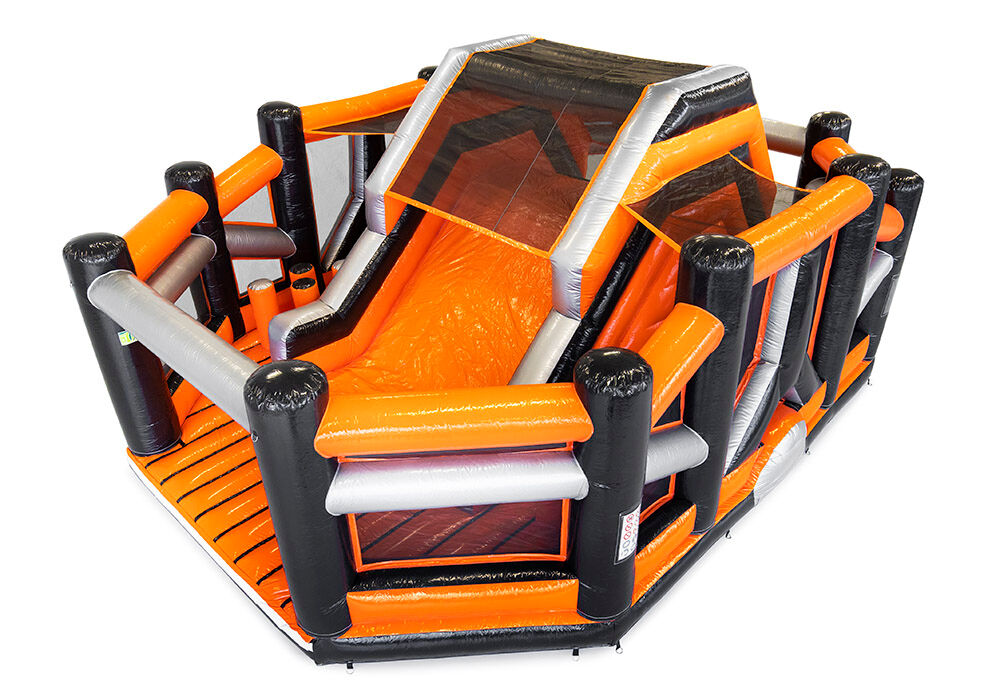 Buy inflatable 40 piece giga Dodge or Slide modular obstacle course for kids. Order inflatable obstacle courses online now at JB Inflatables UK