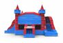 Order a slide park combo 13ft bouncer with two slides in theme marble in colors blue&red. Buy inflatable bouncers online at JB Inflatables America, professional in inflatables making.