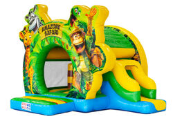 Bouncedome met slide Amazone Safari Springkussen