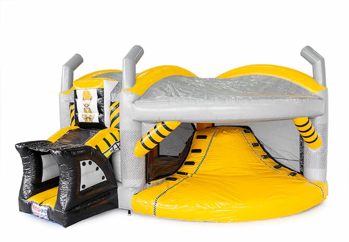 Comprar castillo inflable de interior multijugador amarillo negro con tobogán en tema resistente para niños. Ordene castillos inflables en línea en JB Hinchables España