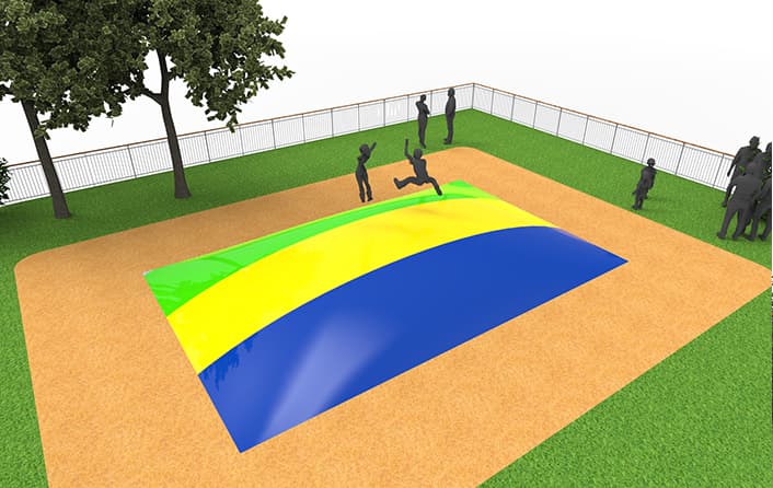 Buy inflatable airmountain in color green-yellow-blue for children. Order inflatable airmountains now online at JB Inflatables UK