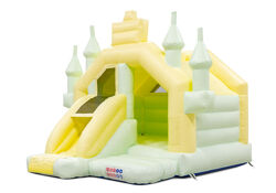 Slide combo Tobogán Castillo hinchable amarillo pastel-verde