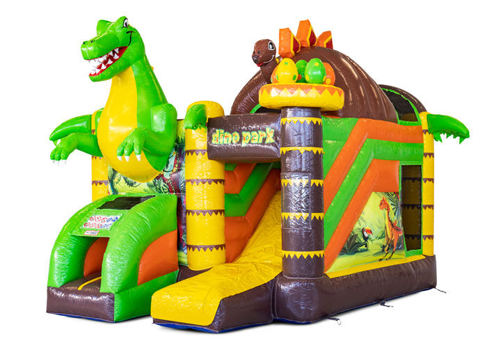 Comprar Castillo Hinchable Mini Multiplay hinchable cubierto con tobogán en temática Dino para niños. Pide ahora castillos hinchables en JB Hinchables España