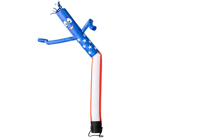 Compre uma bandeira americana skytube insuflável agora online na JB Insuflaveis Portugal. Ordene entrega rápida de todos os skytubes insufláveis padrão