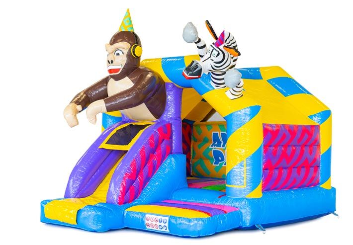 Comprar Cojín de aire combinado con tobogán para fiestas de animales con tobogán y animales en 3d para niños
