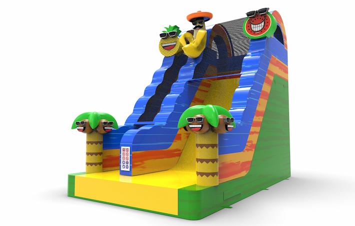 Order unique inflatable dryslide S18 in theme caribbean for both young and old. Buy inflatable reclame dryslides online at JB Inflatables America
