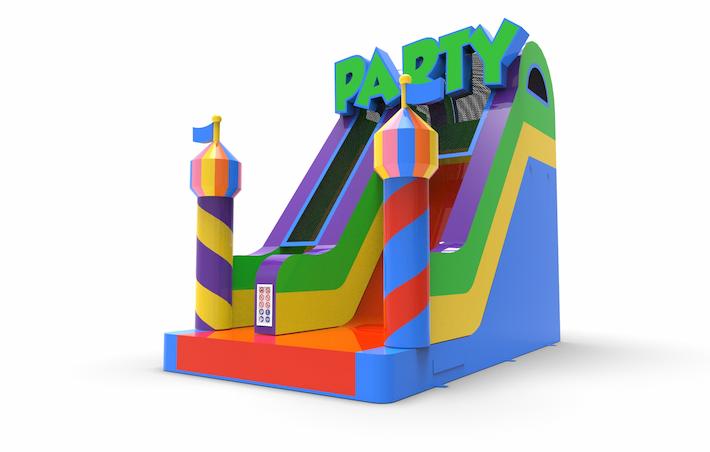 Order an inflatable dryslide S18 in party theme for both young and old. Inflatable commercial dryslides online for sale at JB Inflatables America