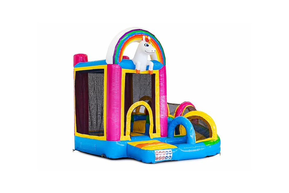 Product afbeelding Castillo Hinchable de Mini con Tobogán - Unicornio