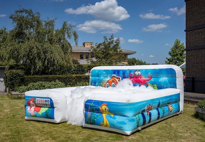 Encomende JB Bubbles inflável castelo insuflável aberto com espuma no tema seaworld sea fishing para crianças. Compre castelos insufláveis ​​​​online na JB Insufláveis Portugal