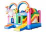 Compre castillo hinchable inflable de interior para juegos múltiples en el tema unicornio arcoíris con tobogán para niños. Ordene castillos inflables en línea en  JB Hinchables España