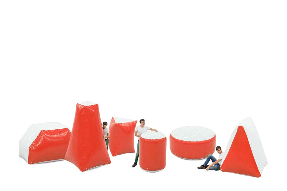 Product afbeelding Zestaw przeszkód bojowych w kolorze czerwonym (6 sztuk)