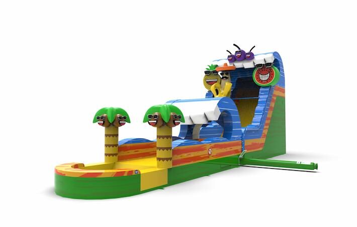 Order unique inflatable waterslide S18 in theme caribbean for both young and old. Buy inflatable reclame waterslides online at JB Inflatables America