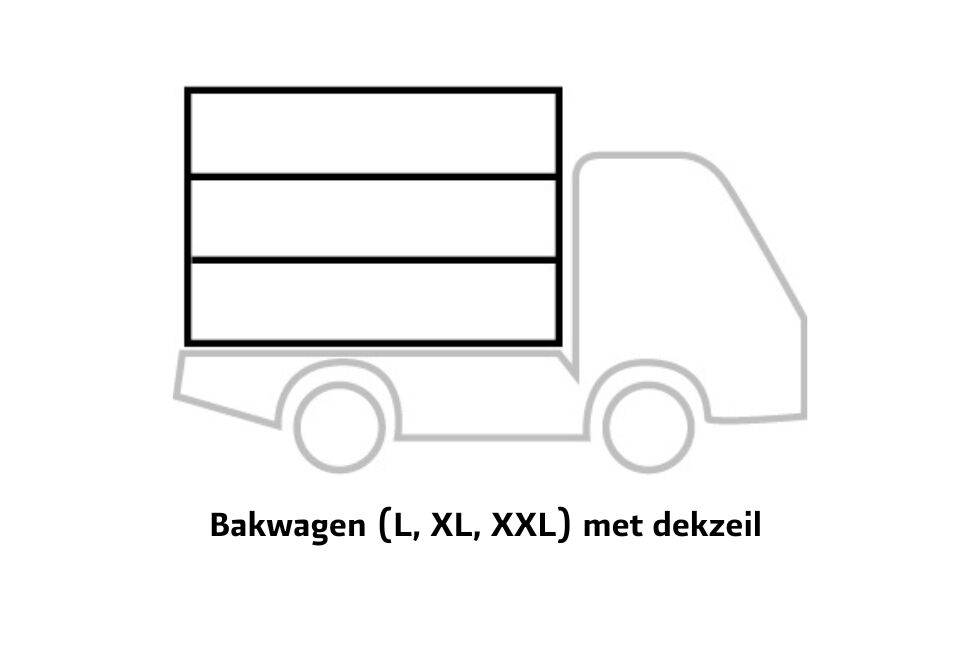 Bakwagen (L, XL, XXL) met dekzeil